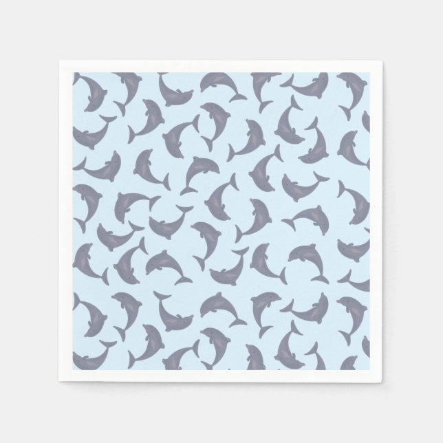Serviette En Papier Les dauphins dans le Motif marin (Devant)