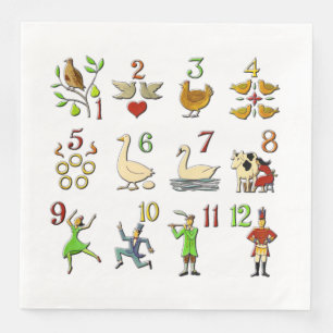 Serviette En Papier Les douze jours de Noël