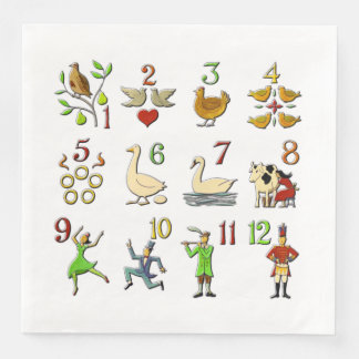 Serviette En Papier Les douze jours de Noël