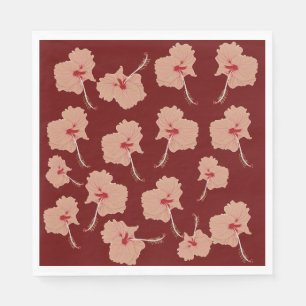 Serviette En Papier Les fleurs d'Hibiscus roses