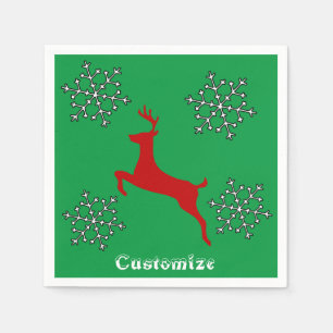 Serviette En Papier Les flocons de neige de Red Deer