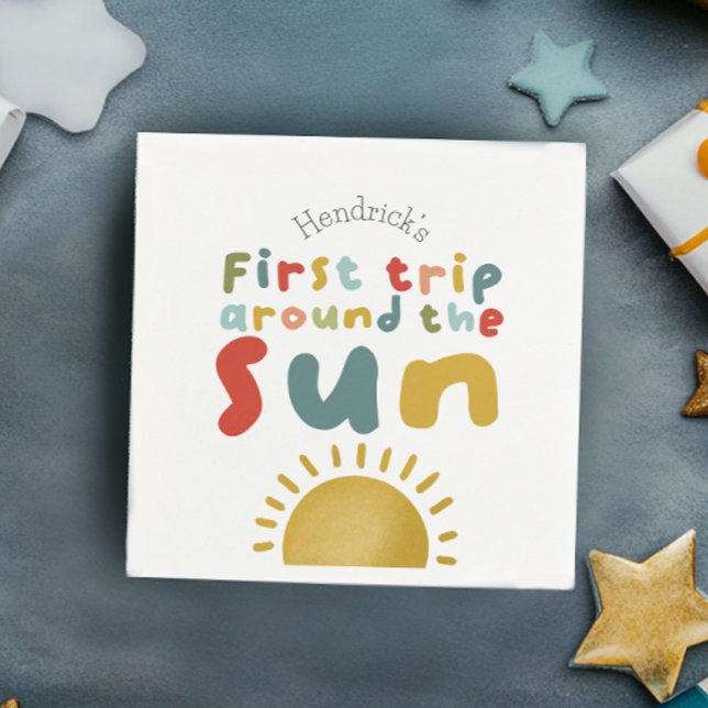 Serviette En Papier Les Garçons Joli 1Er Voyage Autour De L'Anniversai (Créateur téléchargé)