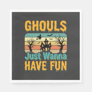 Serviette En Papier Les goules veulent juste s'amuser Design Halloween