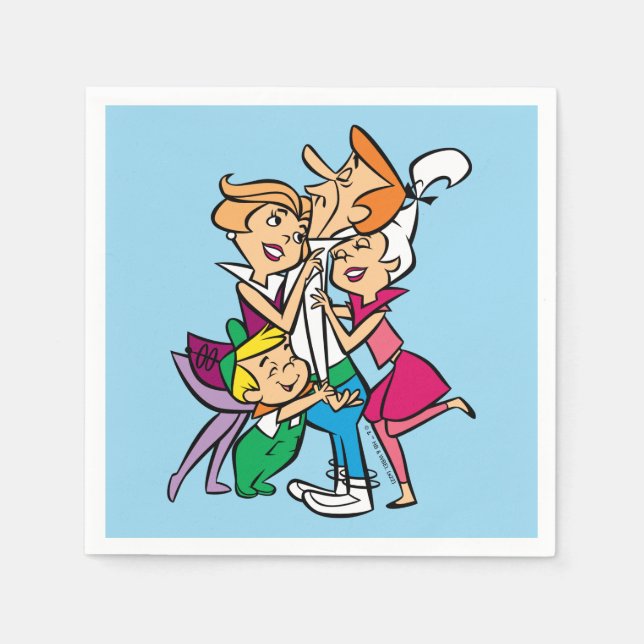 Serviette En Papier Les Jetsons | La famille (Devant)