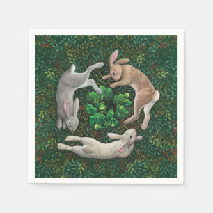 Serviette En Papier "Les lapins se frottent."Serviettes en Papier