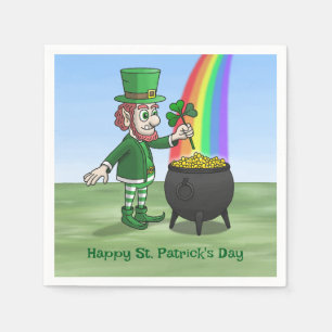 Serviette En Papier Les Leprechauns Joyeux St. Patrick's Day