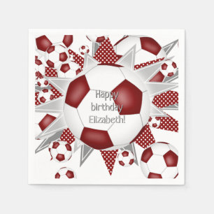 Serviette En Papier Les matchs de football Maroon célèbrent l'annivers