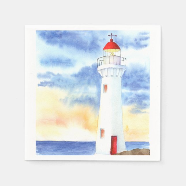 Serviette En Papier Les monts du phare nautique (Devant)