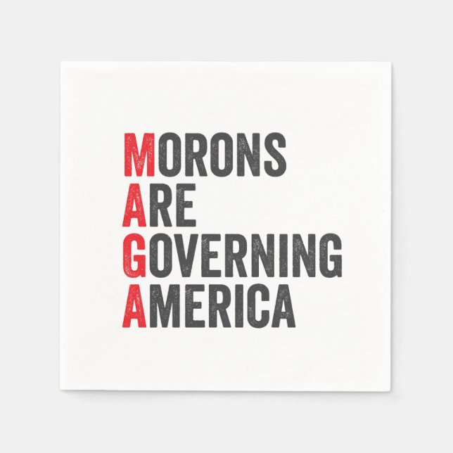 Serviette En Papier Les morons dirigent l'Amérique 4 juillet (Devant)