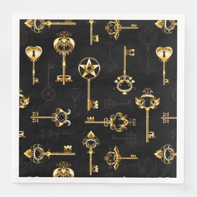 Serviette En Papier Les Patters de Seamless avec Golden Keys (Devant)
