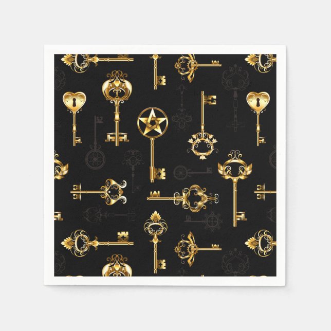Serviette En Papier Les Patters de Seamless avec Golden Keys (Devant)