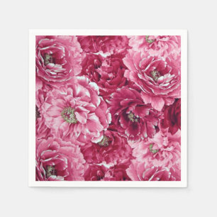 Serviette En Papier Les pivoines roses classiques groupe les