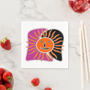 Serviette En Papier Les serviettes au soleil souriantes