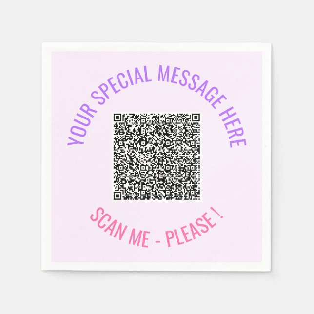 Serviette En Papier Les serviettes de code QR personnalisent votre tex (Devant)