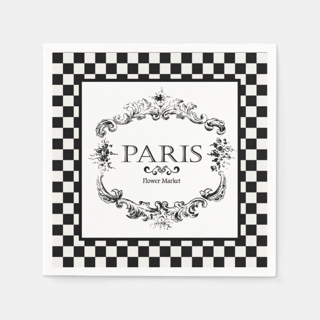 Serviette En Papier Les serviettes du marché aux fleurs de Paris (Devant)
