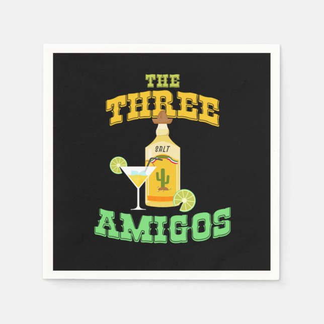 Serviette En Papier Les Trois Amigos Cinco De Mayo Tequila Mexico Chil (Devant)