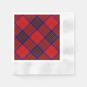 Serviette En Papier Leslie tartan rouge bleu violet plaid