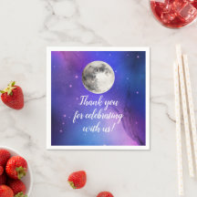 L'Espace Extérieur Violet Étoiles Sur La Lune Céle