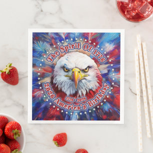 Serviette En Papier L'Esprit de 1776, 2026 L'Aigle Rouge de Feu d'Amér