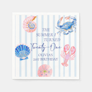 Serviette En Papier L'été où j'ai eu 21 ans Fête d'anniversaire sur la
