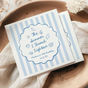 Serviette En Papier L'été où j'ai eu dix-huit ans Fête d'anniversaire