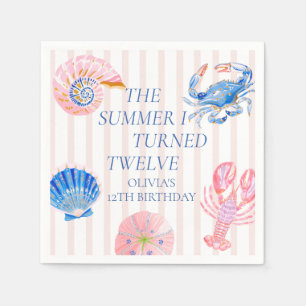 Serviette En Papier L'été où j'ai eu douze ans Fête d'anniversaire côt