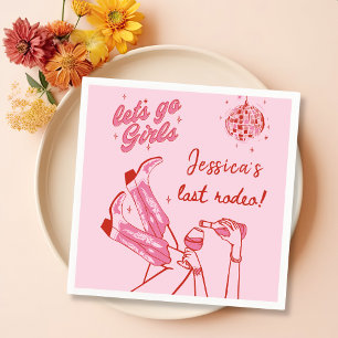 Serviette En Papier Lets Go Girls Disco Pink Cowgirl Bachelorette