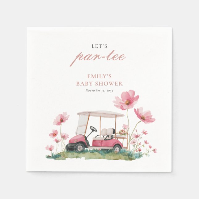 Serviette En Papier Let's Par-tee Golf Baby Shower Napkins (Devant)
