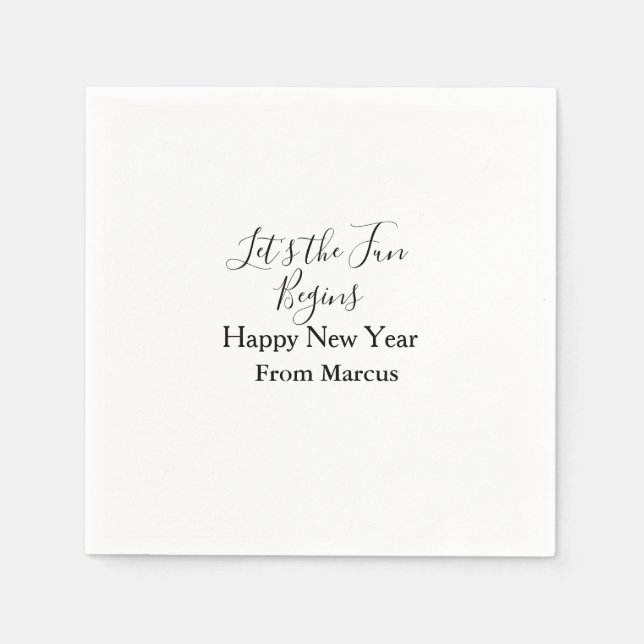 Serviette En Papier lets the fun begins happy new year name year simpl (Devant)
