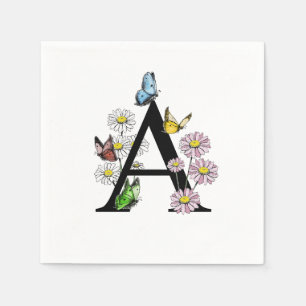 Serviette En Papier LETTRE A DU BROUILLARD D'AQUATIE Florale