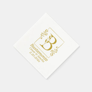 Serviette En Papier LETTRE BOtanique D'Or Moderne B Papier