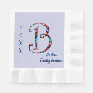 Serviette En Papier Lettre Cravate B Monogramme de réunion familiale