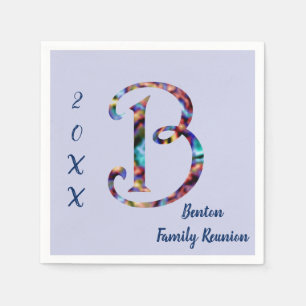 Serviette En Papier Lettre Cravate B Monogramme de réunion familiale