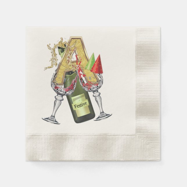 Serviette En Papier Lettre de célébration A (Devant)