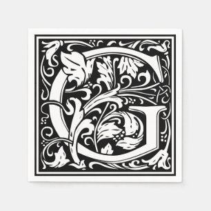 Serviette En Papier Lettre G Monogramme médiéval Art Nouveau