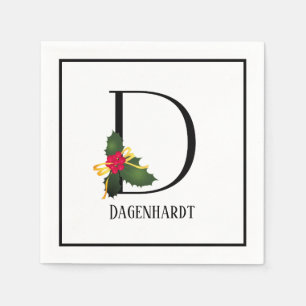 Serviette En Papier Lettre monogramme de Noël D Papier personnalisé