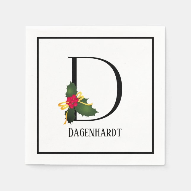 Serviette En Papier Lettre monographie de Noël D Papier personnalisé (Devant)