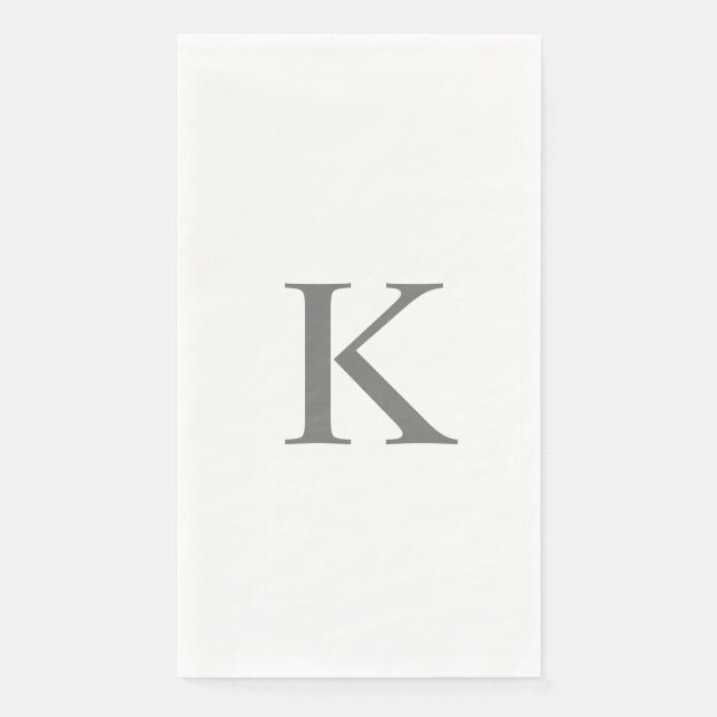 Serviette En Papier LETTRE MONOGRAPHIQUE Initiales gris blanc (Devant)