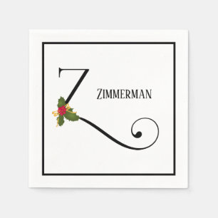Serviette En Papier LETTRE MONOGRAPHIQUE Z VACANCES Papier personnalis