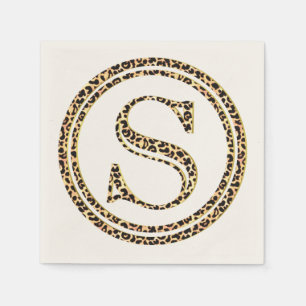 Serviette En Papier Lettre Motif léopard "S"