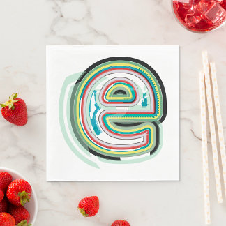 Serviette En Papier Lettre multicolore E Typographie moderne Abstraite