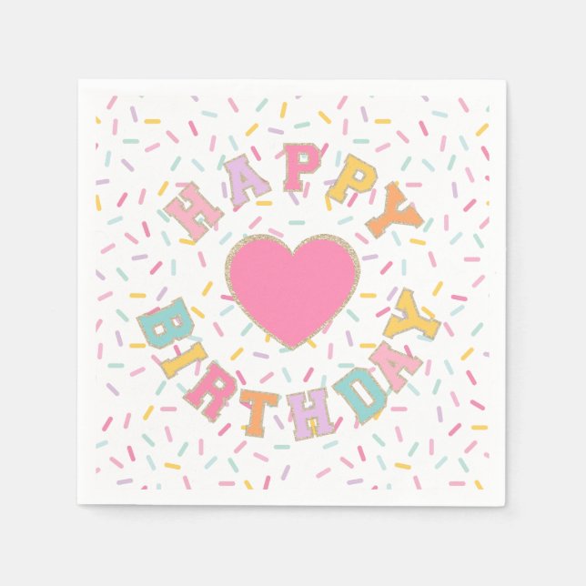 Serviette En Papier LETTRE Patchs PRÉPÉ ANNIVERSAIRE (Devant)