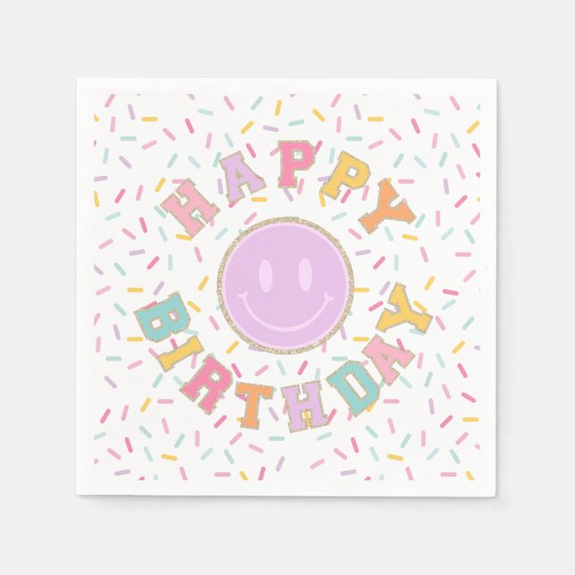 Serviette En Papier LETTRE Patchs PRÉPÉ ANNIVERSAIRE (Devant)