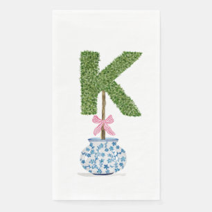 Serviette En Papier Lettre personnalisée K Topiaire Prépa Broderie