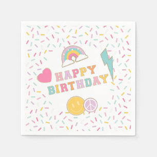 Serviette En Papier Lettre preppy Patch Plaques papier d'anniversaire