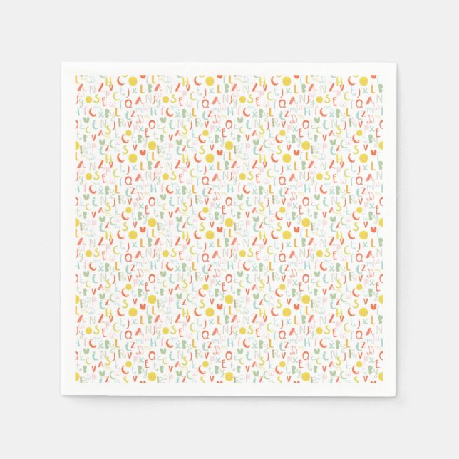 Serviette En Papier Lettres amusantes (Devant)