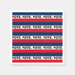 Serviette En Papier Lettres noires "Voter", blanc rouge