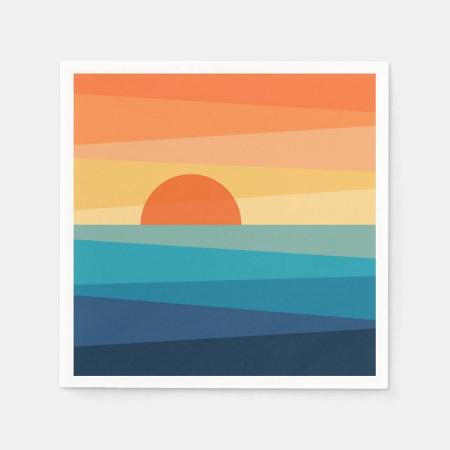 Serviette En Papier lever de soleil géométrique Abstrait (Devant)