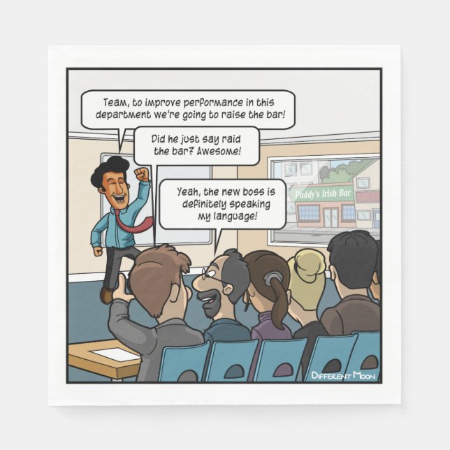 Serviette En Papier Levez le bar Funny Party Napkins (Devant)