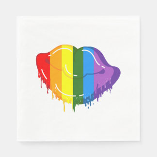 Serviette En Papier Lèvres arc-en-ciel